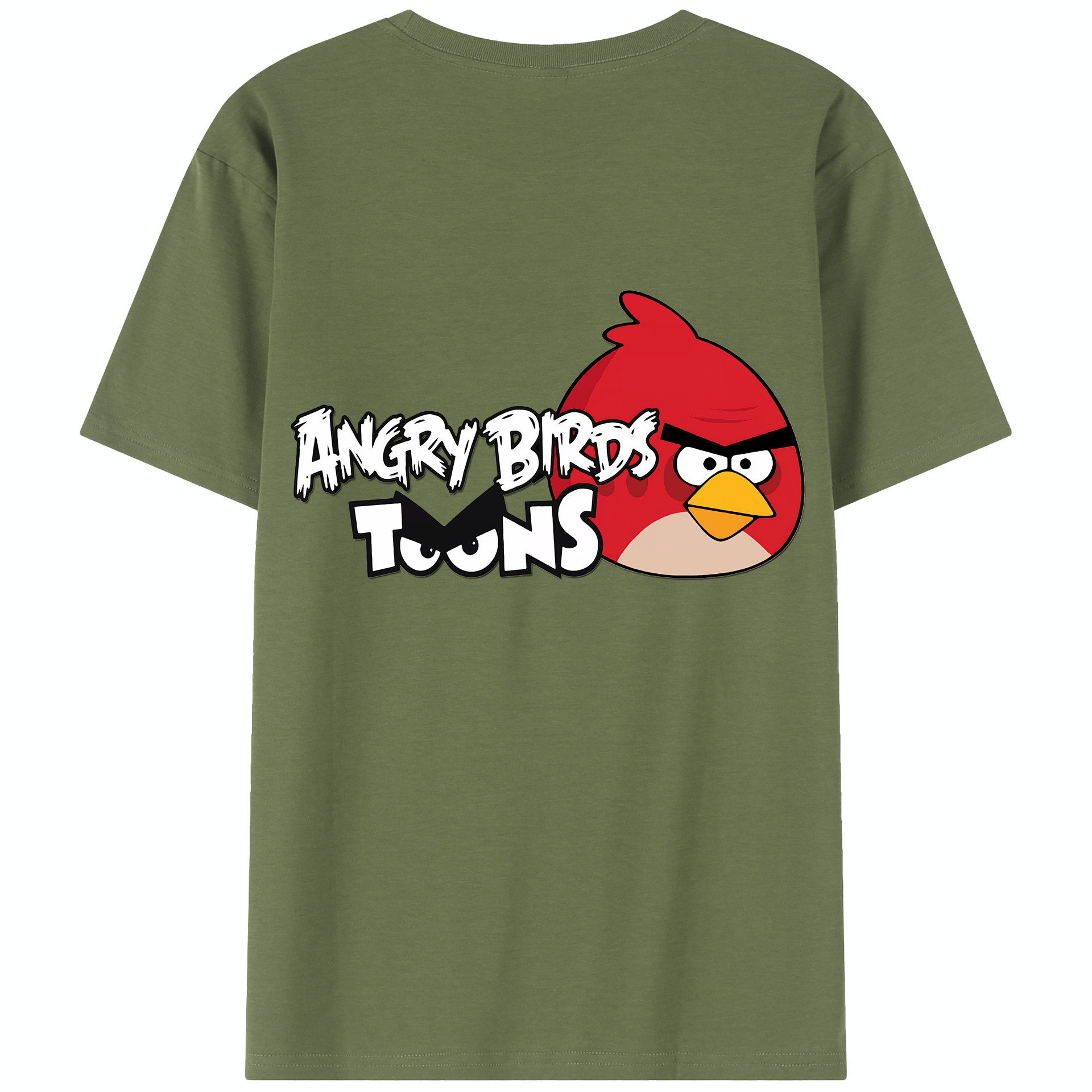 （画像用） Angry Birds アングリーバード 綿100％半袖Tシャツ（背面プリント）